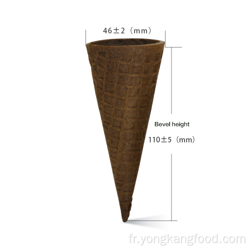 Poudre de cacao avec des cônes croustillants